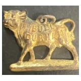 Gold plated, bull Durham Charm