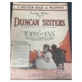 Duncan sisters vintage sheet music. I never had a