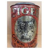 Tiger, chewing tobacco can