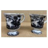 (2) Transferware tea cups