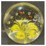 Paperweight with butter butterflies