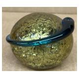 Gold and blue snake paperweight