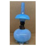 Early blue footed oil lamp