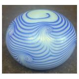 Blue swirl paperweight