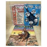 Western song books and cowboy coloring book