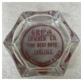 Gross lumber, Company Carlisle advertising ashtray