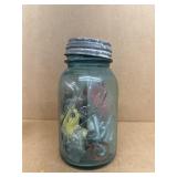 Blue ball jar with zinc lid number eight