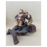 Cast-iron football players, mechanical bank