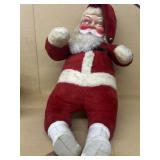 Rubber faced, plush vintage Santa Claus