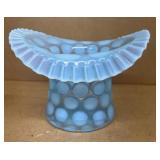Blue ruffled coin dot top hat large