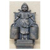 Brass Swiss girl TV match holder