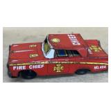 1950s tin toy fire chief car