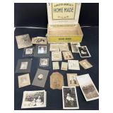 Vintage photos with homemade cigar box