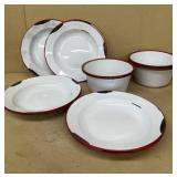 Enamel bowls and plates