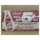 Oscars BIRCH beer advertising label sign
