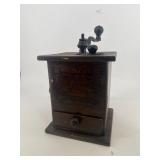 Parker's coffee grinder with paper advertising