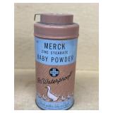 MERCK baby powder advertising can