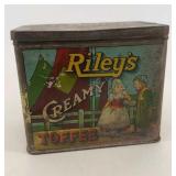 Riley's creamy toffee advertising can