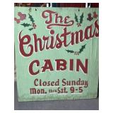 The Christmas cabin double sided wooden sign 38'