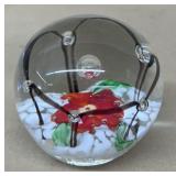 Orange flower with white and green paper white