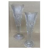 Pair of glass flower vases