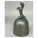 1968 brass bell dog with dog tag dinger