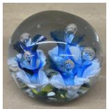 LH blue flower paperweight
