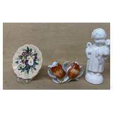 Pottery plate, hand-painted flour, toothpick