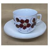 Hand painted and tea cup, and saucer