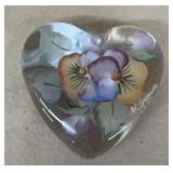 Hand blown miniature heart, paperweight, medic