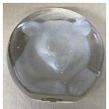 Glass penguin paperweight