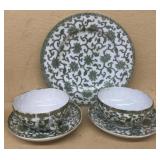 Japanese cup saucers, and serving plate