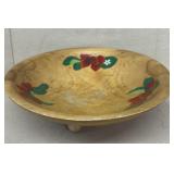 Wooden ware hand painted strawberry bowl