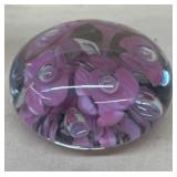 Pink flower bubble paperweight