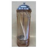 Pink glass straw dispenser