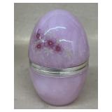Alabaster egg trinket container