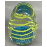 Yellow swirl paperweight