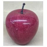 Marble red apple paperweight