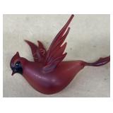 Glass cardinal Christmas ornament
