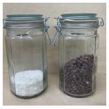 Glass food storage jars