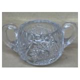 Crystal glass double hand with sugar dish