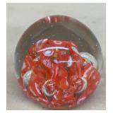 Orange bubble paperweight