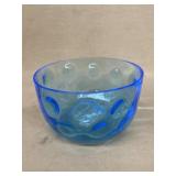 Blue coin dot bowl