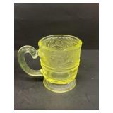Yellow uranium glass mug