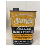 Vacuum pump oil can full