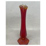 Orange glass bud vase