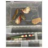 Antique fishing, lures, white horse hair spinner