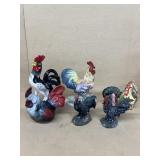 Chickens and turkeys some have small chips