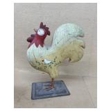 Wooden chicken on metal base