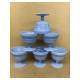 Pale blue sherbet dishes